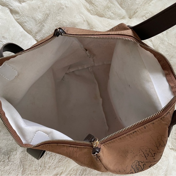 Roberto Cavalli Brown Large Nylon Luxury Designer Shopper Tote - Picture 14 of 14